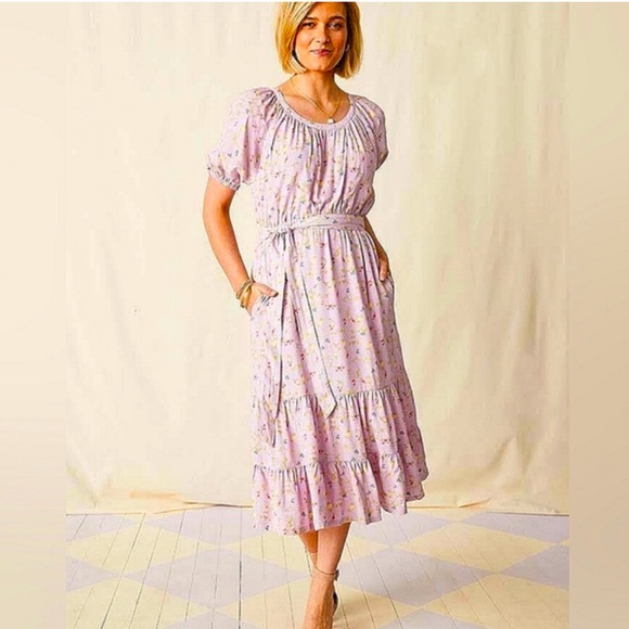 Matilda Jane Enchanted Garden Dress Lilac Lavender Floral Print - Picture 1 of 11